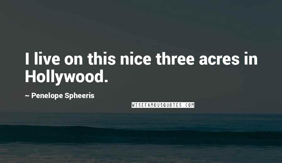 Penelope Spheeris Quotes: I live on this nice three acres in Hollywood.