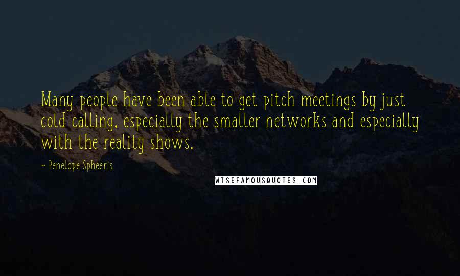 Penelope Spheeris Quotes: Many people have been able to get pitch meetings by just cold calling, especially the smaller networks and especially with the reality shows.