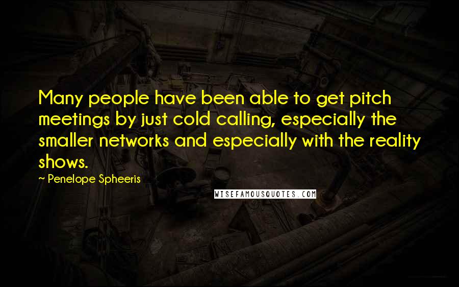 Penelope Spheeris Quotes: Many people have been able to get pitch meetings by just cold calling, especially the smaller networks and especially with the reality shows.