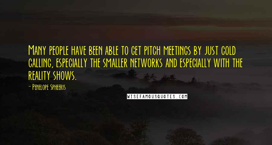 Penelope Spheeris Quotes: Many people have been able to get pitch meetings by just cold calling, especially the smaller networks and especially with the reality shows.