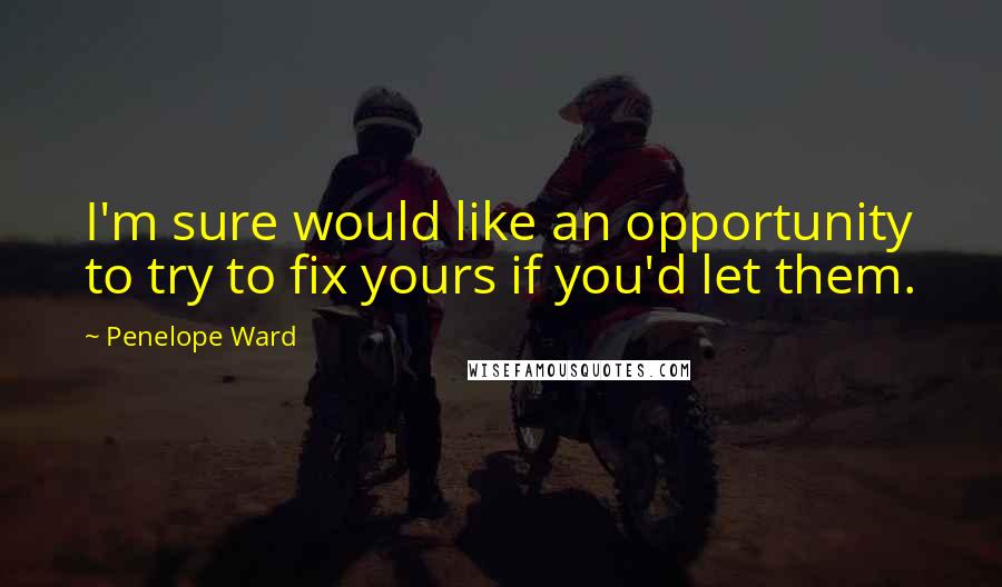 Penelope Ward Quotes: I'm sure would like an opportunity to try to fix yours if you'd let them.