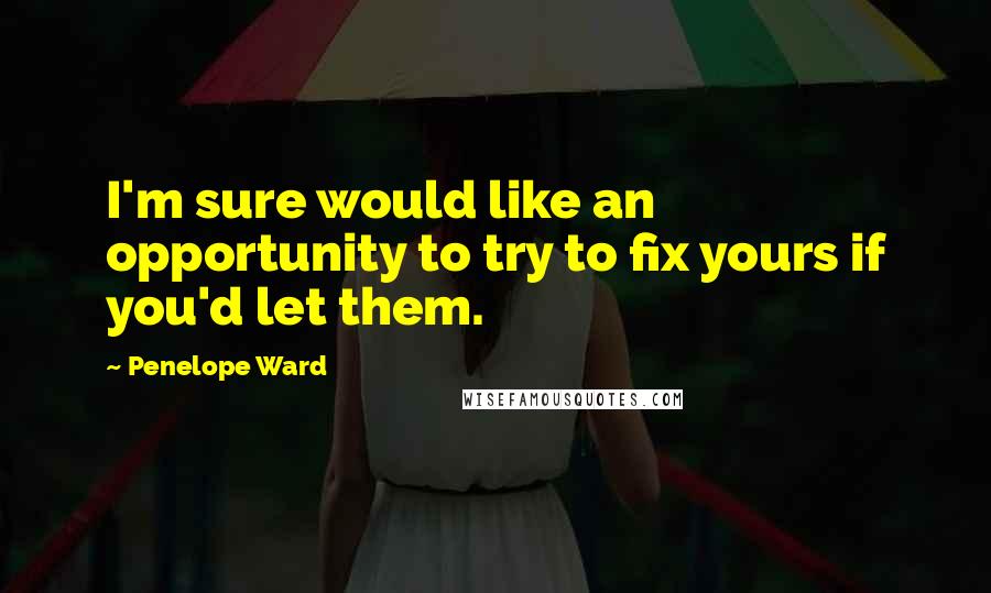 Penelope Ward Quotes: I'm sure would like an opportunity to try to fix yours if you'd let them.