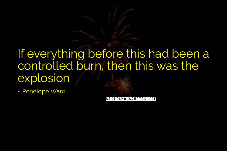 Penelope Ward Quotes: If everything before this had been a controlled burn, then this was the explosion.