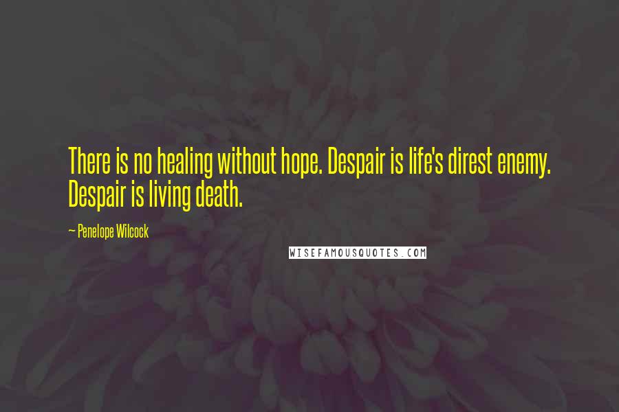 Penelope Wilcock Quotes: There is no healing without hope. Despair is life's direst enemy. Despair is living death.