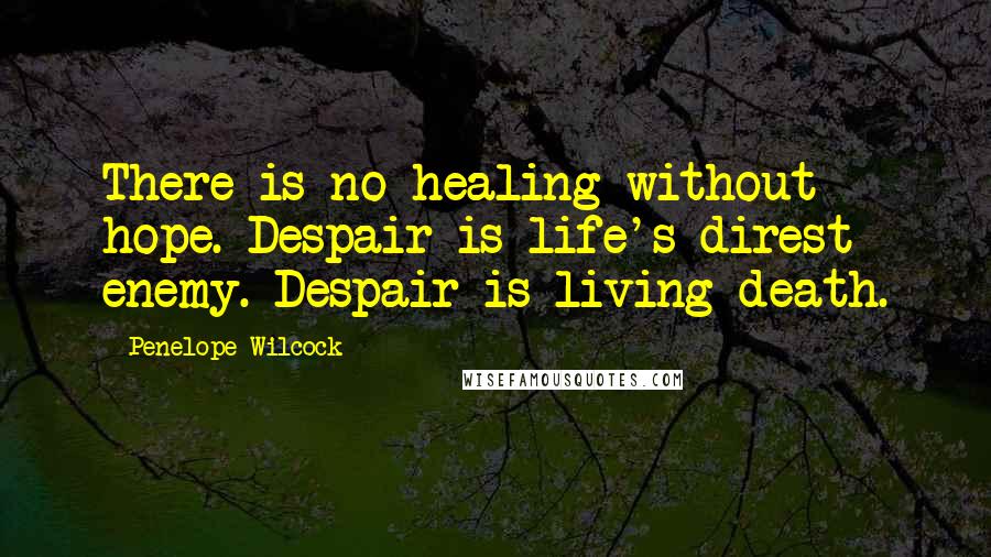 Penelope Wilcock Quotes: There is no healing without hope. Despair is life's direst enemy. Despair is living death.