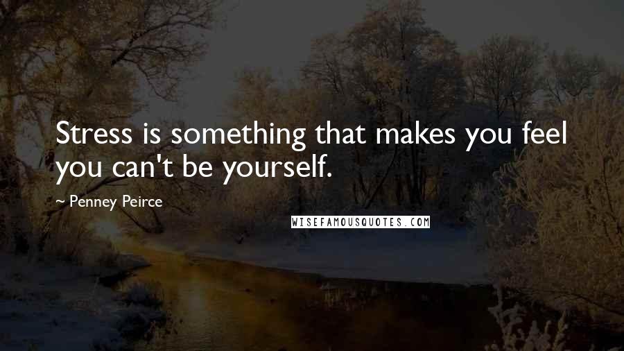 Penney Peirce Quotes: Stress is something that makes you feel you can't be yourself.