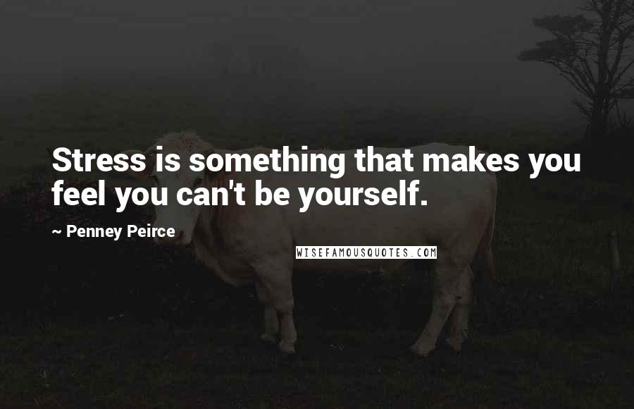 Penney Peirce Quotes: Stress is something that makes you feel you can't be yourself.