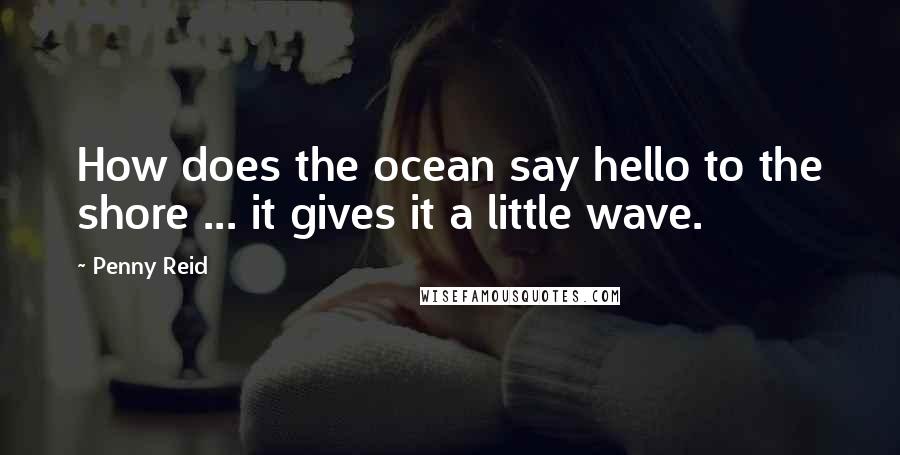 Penny Reid Quotes: How does the ocean say hello to the shore ... it gives it a little wave.