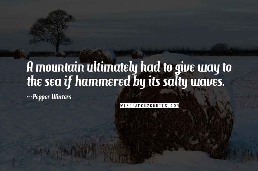 Pepper Winters Quotes: A mountain ultimately had to give way to the sea if hammered by its salty waves.