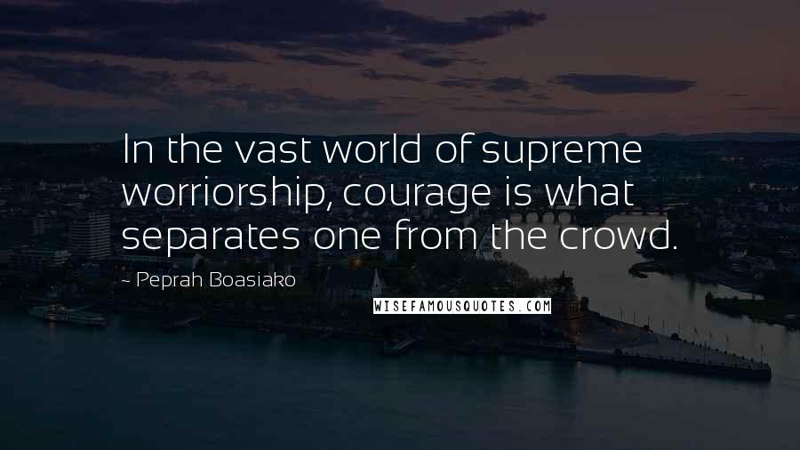 Peprah Boasiako Quotes: In the vast world of supreme worriorship, courage is what separates one from the crowd.