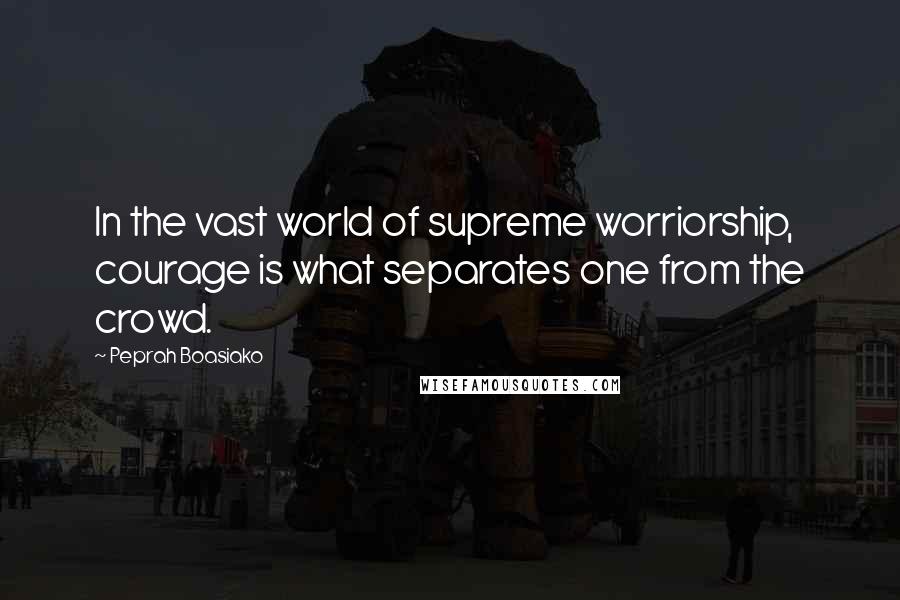 Peprah Boasiako Quotes: In the vast world of supreme worriorship, courage is what separates one from the crowd.