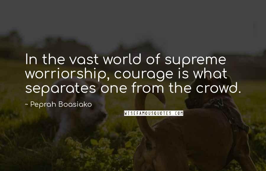 Peprah Boasiako Quotes: In the vast world of supreme worriorship, courage is what separates one from the crowd.