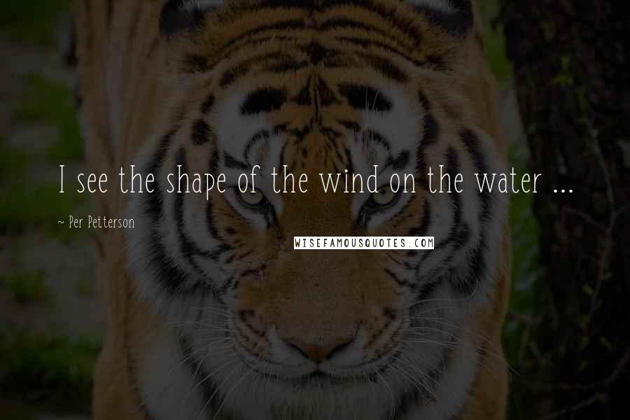 Per Petterson Quotes: I see the shape of the wind on the water ...