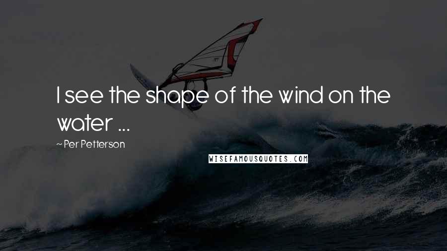 Per Petterson Quotes: I see the shape of the wind on the water ...