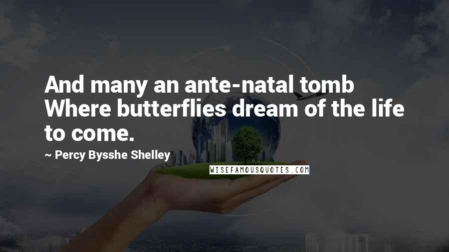 Percy Bysshe Shelley Quotes: And many an ante-natal tomb Where butterflies dream of the life to come.