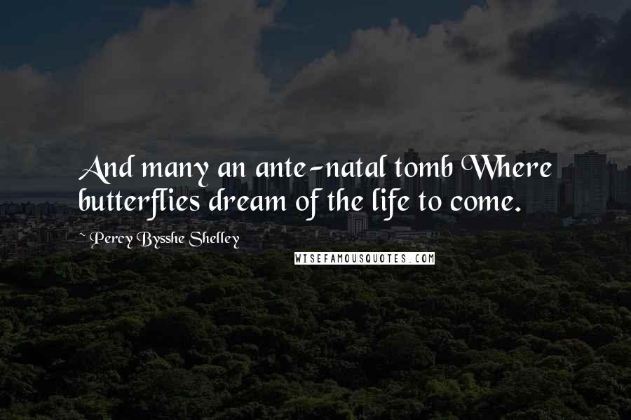 Percy Bysshe Shelley Quotes: And many an ante-natal tomb Where butterflies dream of the life to come.