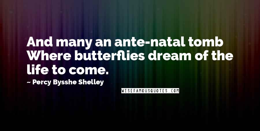 Percy Bysshe Shelley Quotes: And many an ante-natal tomb Where butterflies dream of the life to come.