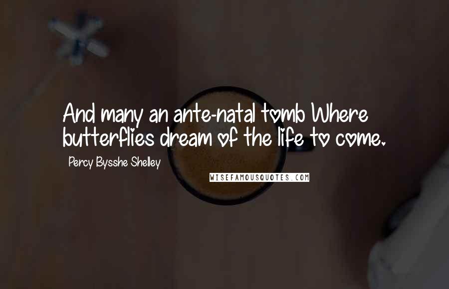 Percy Bysshe Shelley Quotes: And many an ante-natal tomb Where butterflies dream of the life to come.