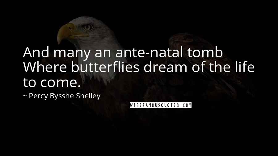 Percy Bysshe Shelley Quotes: And many an ante-natal tomb Where butterflies dream of the life to come.