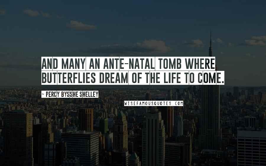 Percy Bysshe Shelley Quotes: And many an ante-natal tomb Where butterflies dream of the life to come.