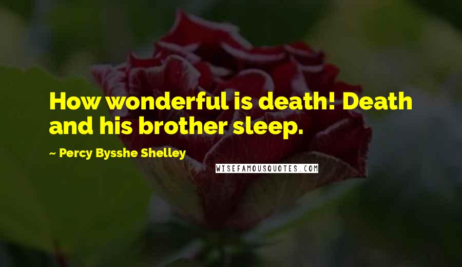 Percy Bysshe Shelley Quotes: How wonderful is death! Death and his brother sleep.