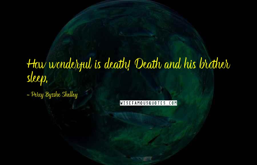 Percy Bysshe Shelley Quotes: How wonderful is death! Death and his brother sleep.