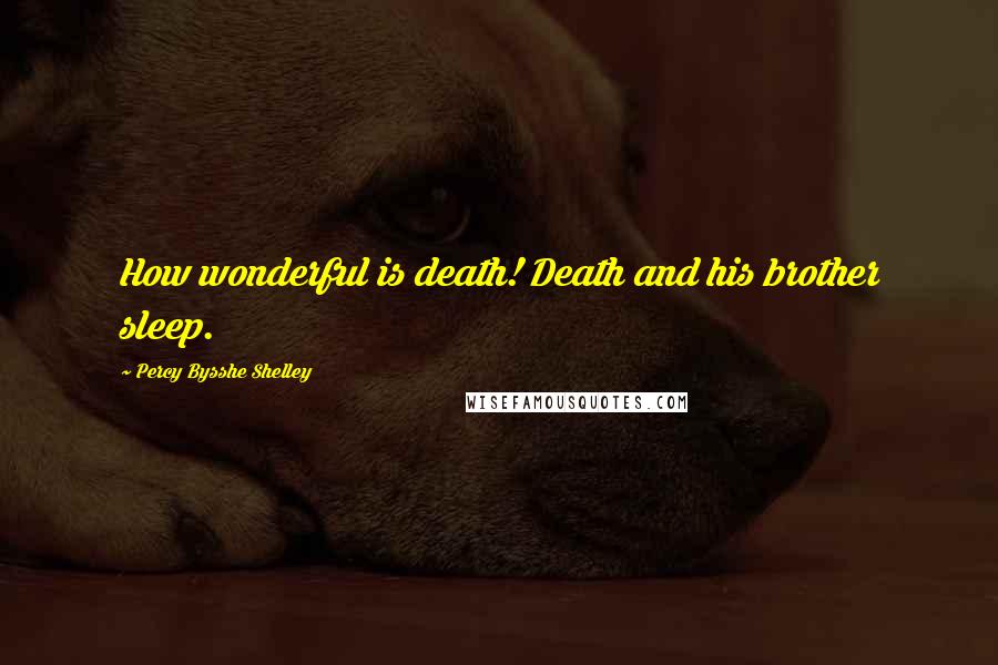 Percy Bysshe Shelley Quotes: How wonderful is death! Death and his brother sleep.