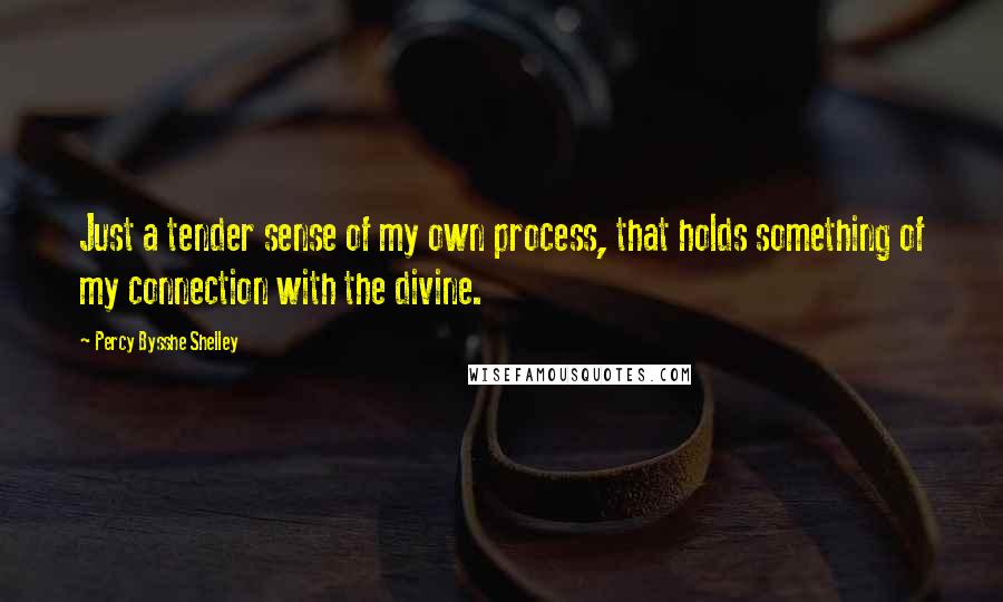 Percy Bysshe Shelley Quotes: Just a tender sense of my own process, that holds something of my connection with the divine.