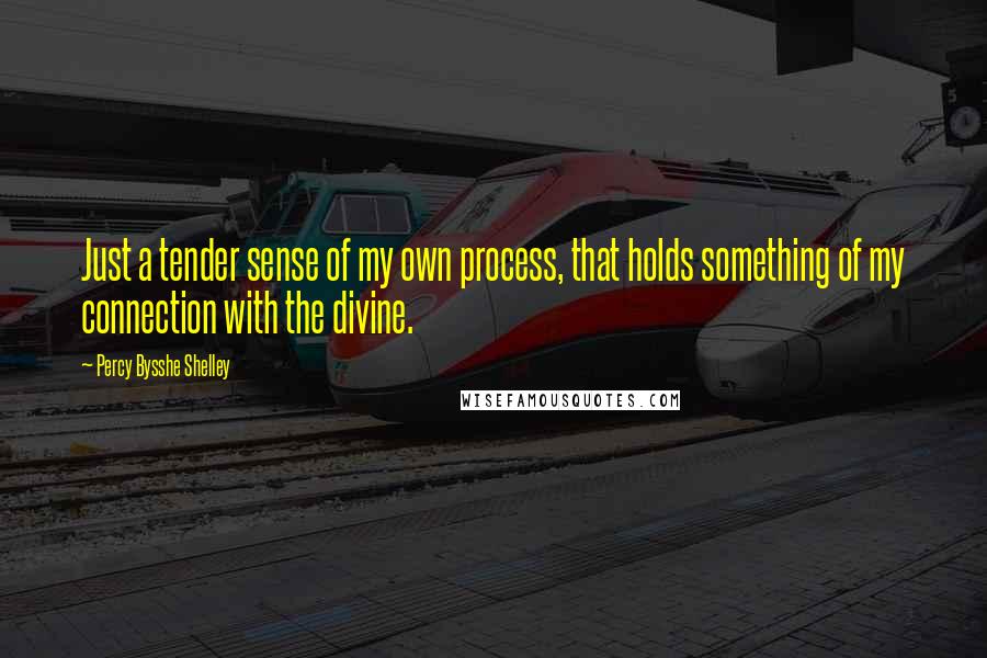 Percy Bysshe Shelley Quotes: Just a tender sense of my own process, that holds something of my connection with the divine.