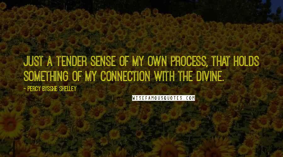 Percy Bysshe Shelley Quotes: Just a tender sense of my own process, that holds something of my connection with the divine.