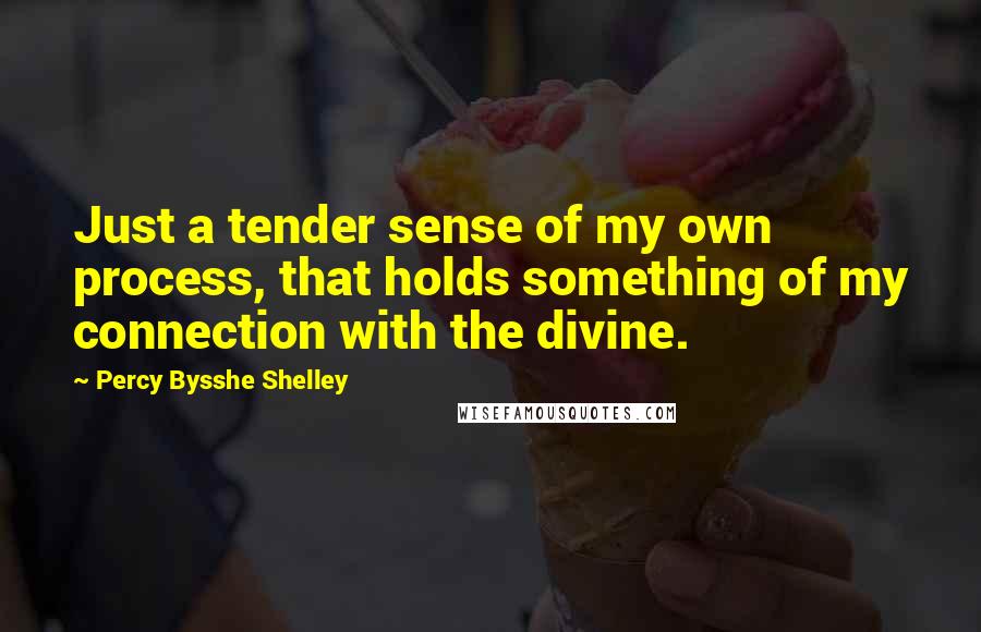 Percy Bysshe Shelley Quotes: Just a tender sense of my own process, that holds something of my connection with the divine.