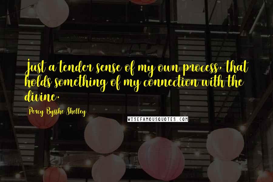 Percy Bysshe Shelley Quotes: Just a tender sense of my own process, that holds something of my connection with the divine.