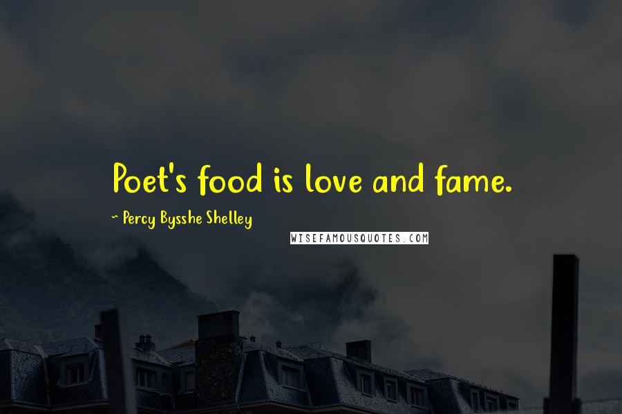 Percy Bysshe Shelley Quotes: Poet's food is love and fame.