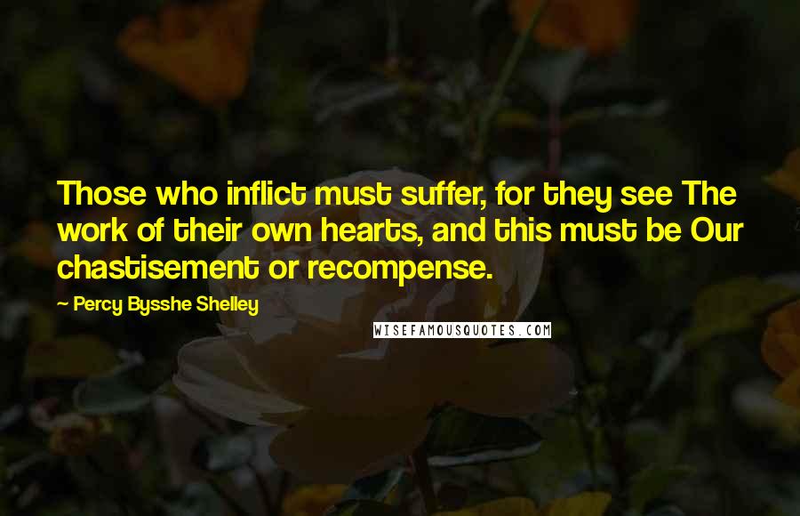 Percy Bysshe Shelley Quotes: Those who inflict must suffer, for they see The work of their own hearts, and this must be Our chastisement or recompense.