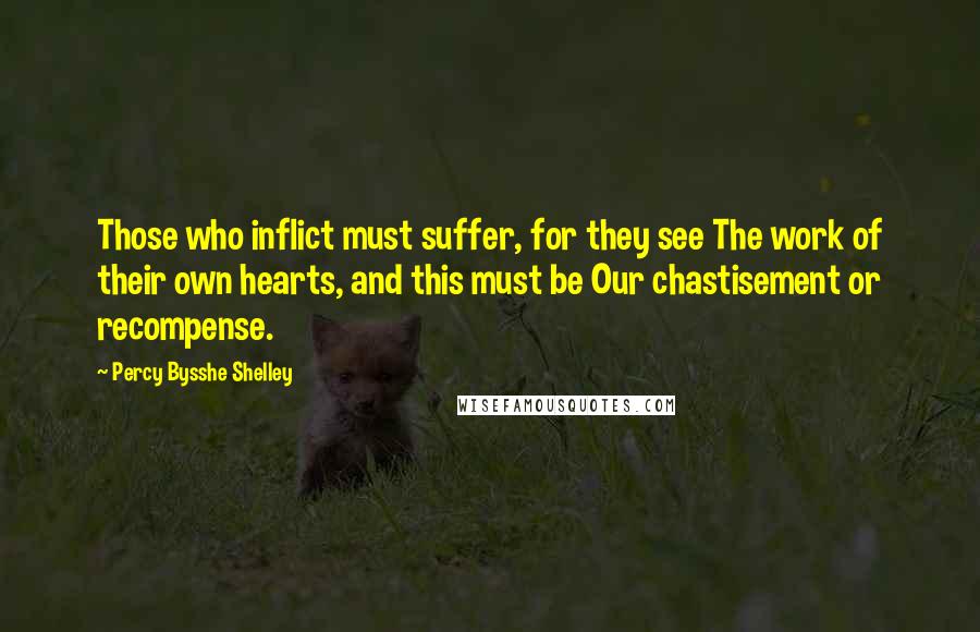 Percy Bysshe Shelley Quotes: Those who inflict must suffer, for they see The work of their own hearts, and this must be Our chastisement or recompense.