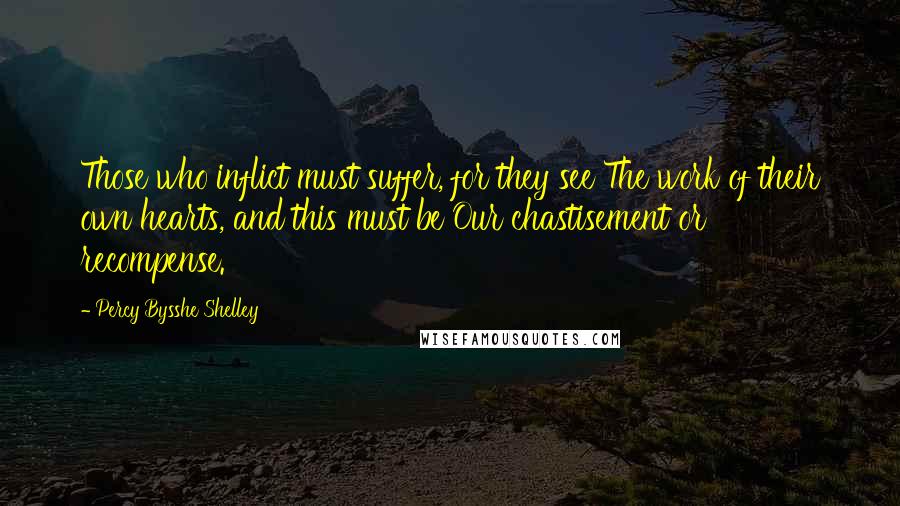 Percy Bysshe Shelley Quotes: Those who inflict must suffer, for they see The work of their own hearts, and this must be Our chastisement or recompense.