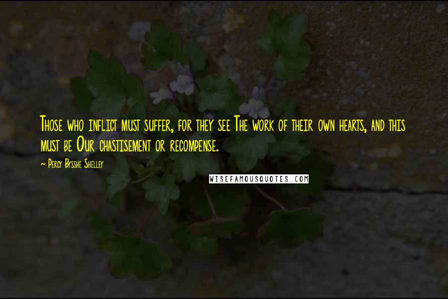 Percy Bysshe Shelley Quotes: Those who inflict must suffer, for they see The work of their own hearts, and this must be Our chastisement or recompense.