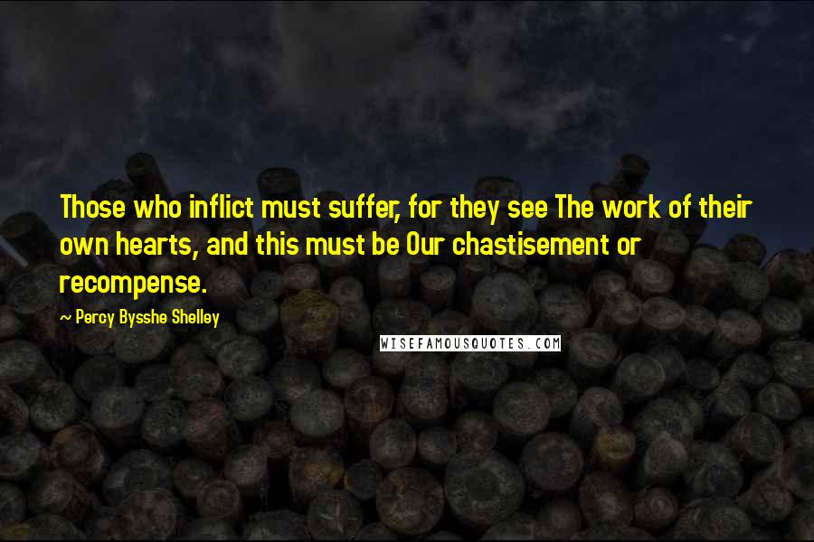 Percy Bysshe Shelley Quotes: Those who inflict must suffer, for they see The work of their own hearts, and this must be Our chastisement or recompense.