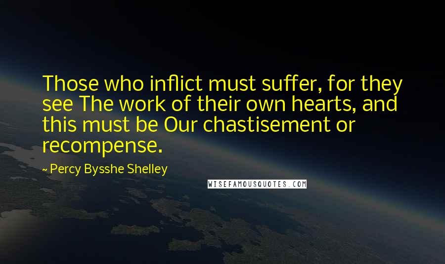 Percy Bysshe Shelley Quotes: Those who inflict must suffer, for they see The work of their own hearts, and this must be Our chastisement or recompense.