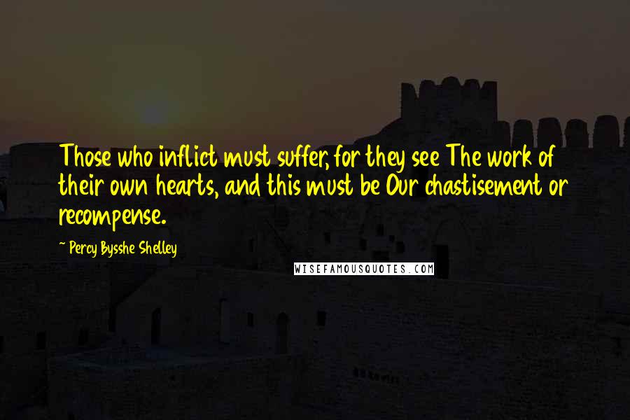 Percy Bysshe Shelley Quotes: Those who inflict must suffer, for they see The work of their own hearts, and this must be Our chastisement or recompense.