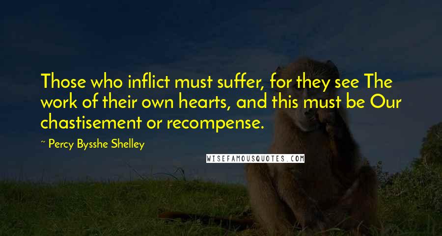 Percy Bysshe Shelley Quotes: Those who inflict must suffer, for they see The work of their own hearts, and this must be Our chastisement or recompense.