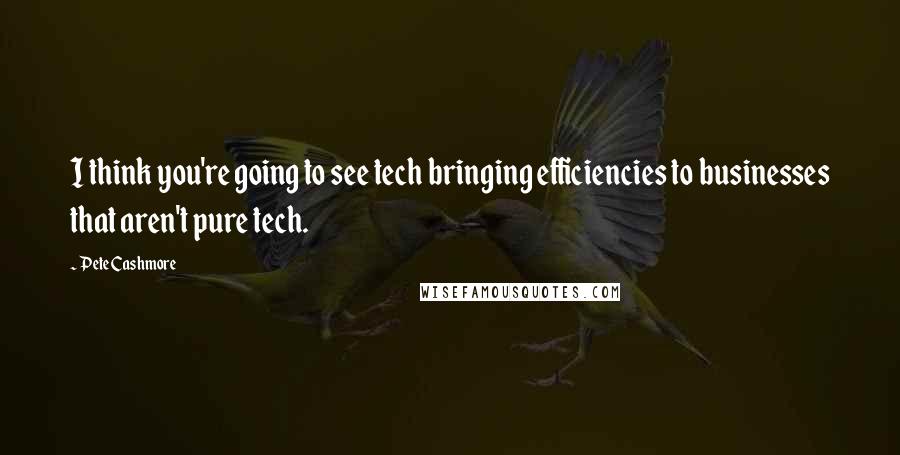 Pete Cashmore Quotes: I think you're going to see tech bringing efficiencies to businesses that aren't pure tech.