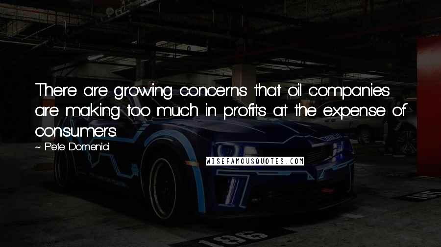 Pete Domenici Quotes: There are growing concerns that oil companies are making too much in profits at the expense of consumers.