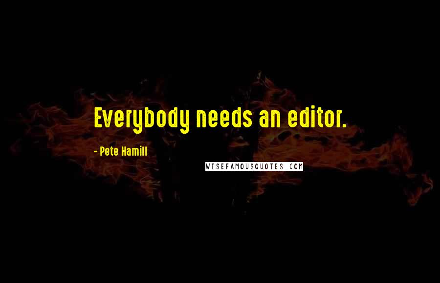 Pete Hamill Quotes: Everybody needs an editor.