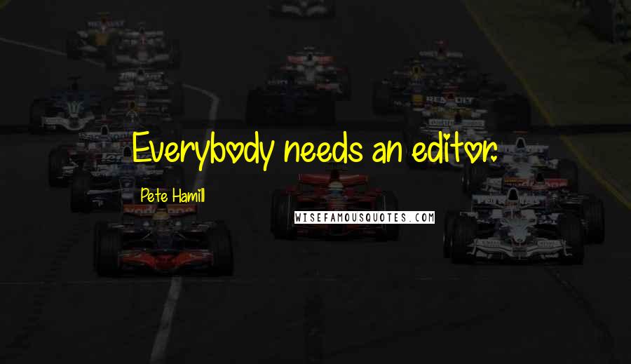 Pete Hamill Quotes: Everybody needs an editor.