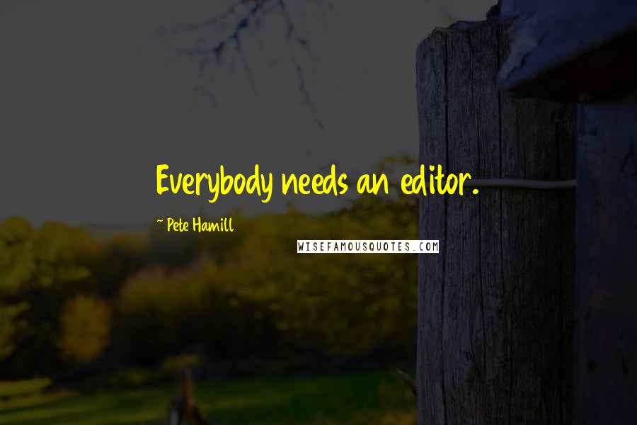 Pete Hamill Quotes: Everybody needs an editor.