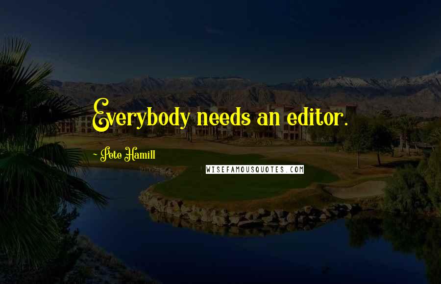 Pete Hamill Quotes: Everybody needs an editor.