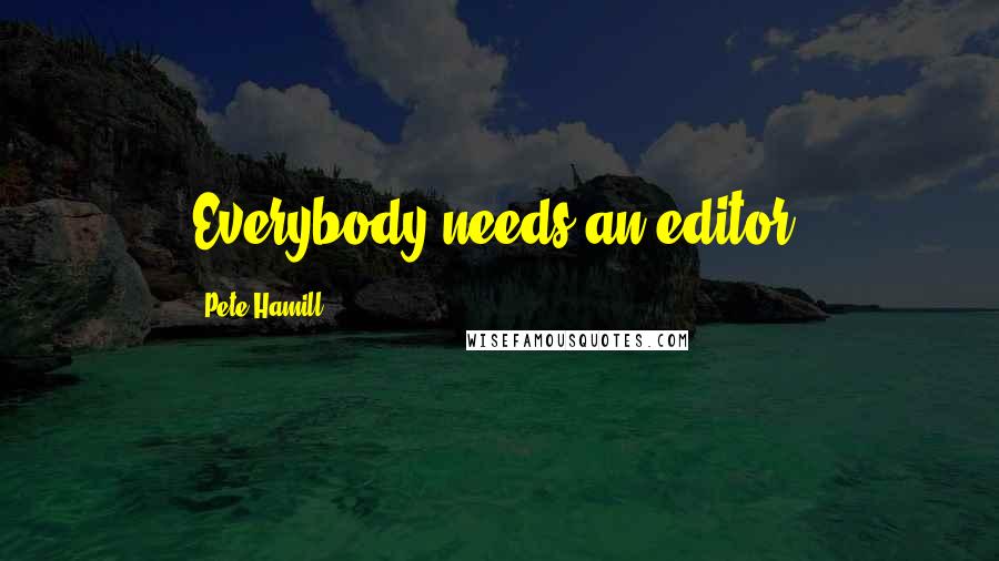 Pete Hamill Quotes: Everybody needs an editor.