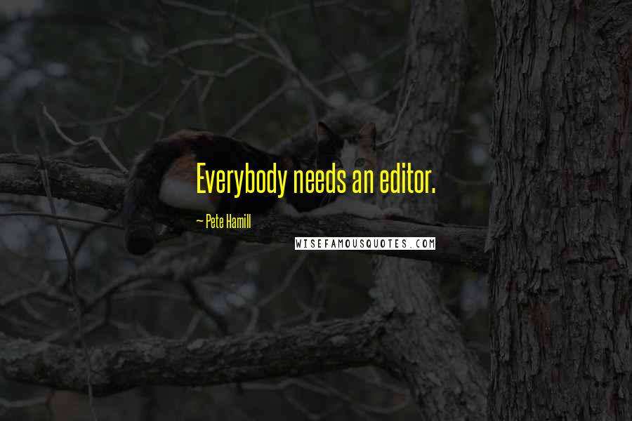 Pete Hamill Quotes: Everybody needs an editor.