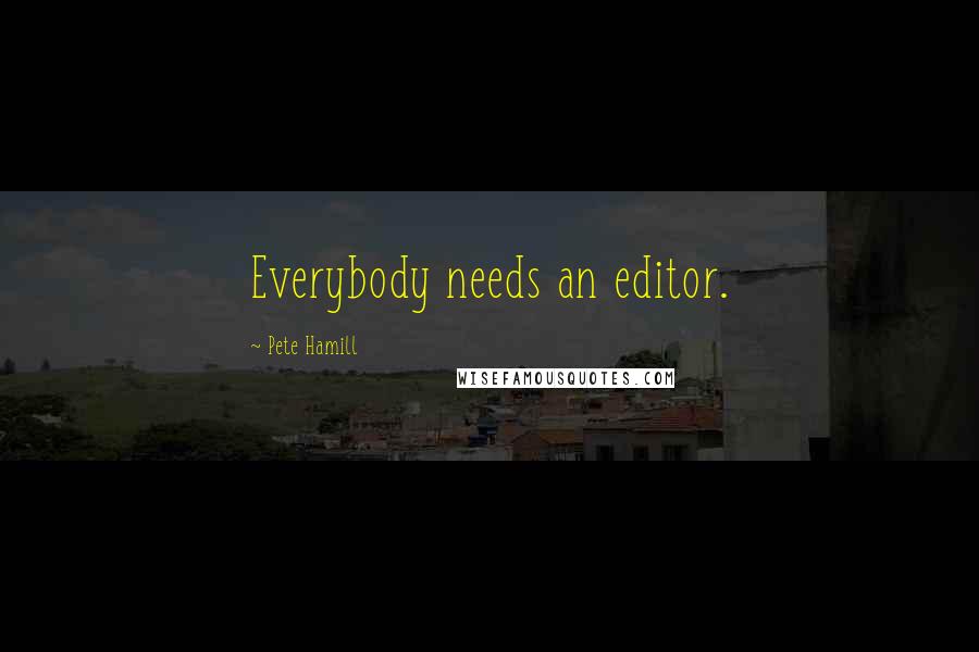 Pete Hamill Quotes: Everybody needs an editor.